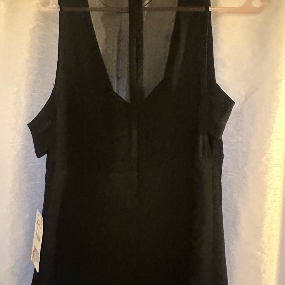 Zara Black Sheer Panel Blouse